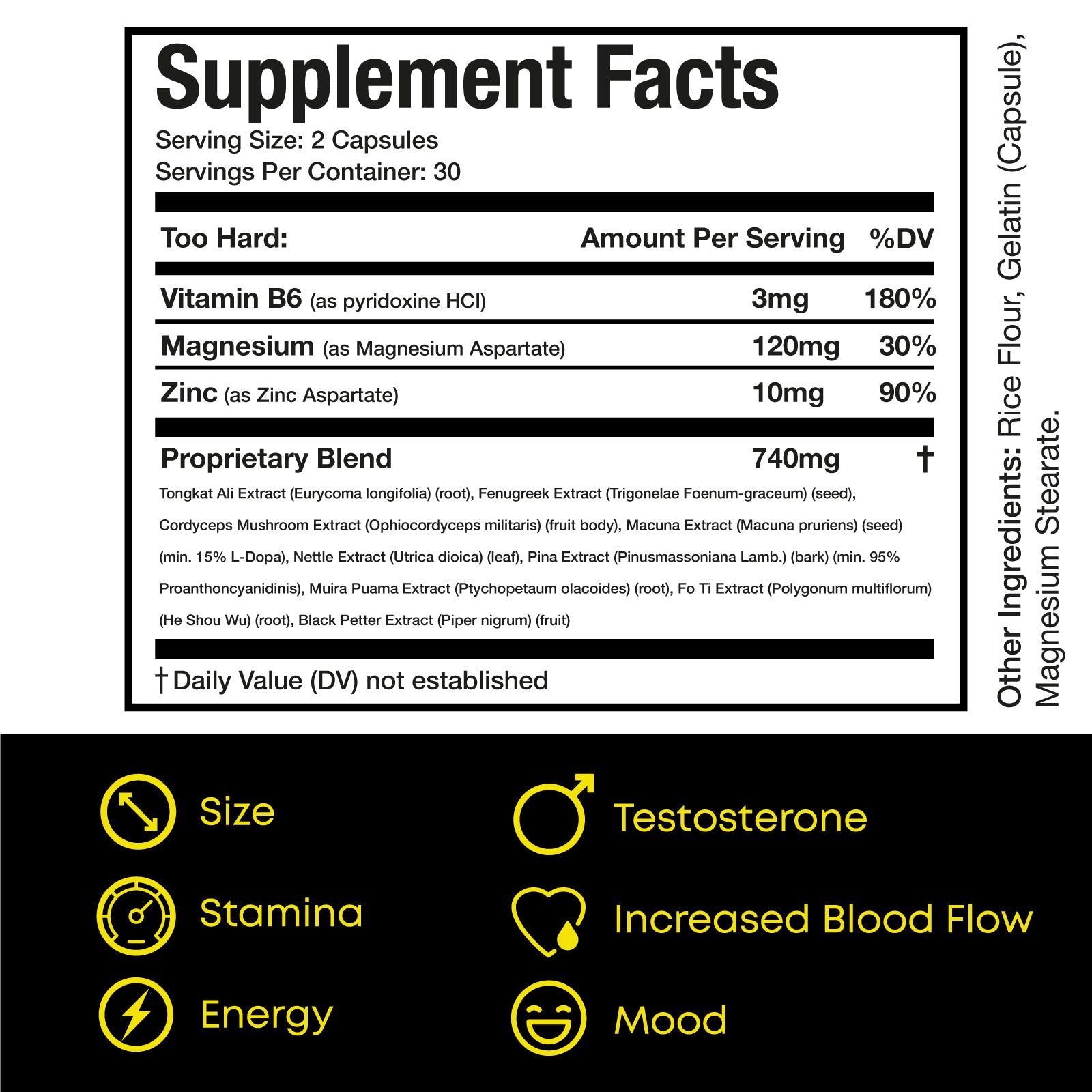 TOO HARD MALE ENHANCEMENT SUPPLEMENT - 60 count